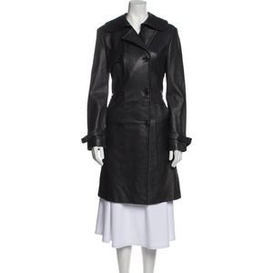 Y2K Joe's Black Lamb Leather Trench Coat